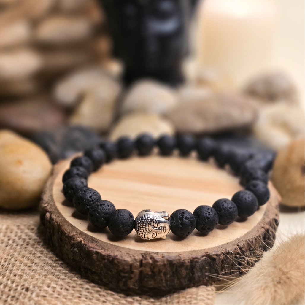 Lava Stone Bracelet, Buddha Bracelet, Spiritual Jewelry